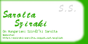 sarolta sziraki business card